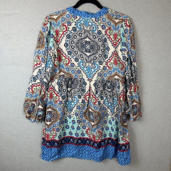 Uncle Frank Anthropologie Womens Paisley Empire Waist Tunic Top Multi-Color Sz S - Picture 6 of 7
